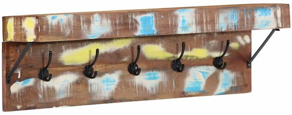 vidaXL Garderobenständer Mehrfarbig 73 x 19 x 23 cm Massivholz Altholz 4102747