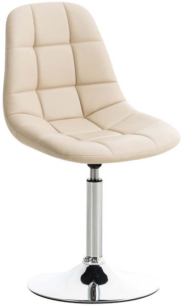 Stuhl OSKAR Kunstleder - 84x48x52cm, creme, Kunstleder Metall in Chromoptik Gestell Stühle Esszimmerstühle Stuhl Esszimmer Esstisch Stühle Küchenstuhl