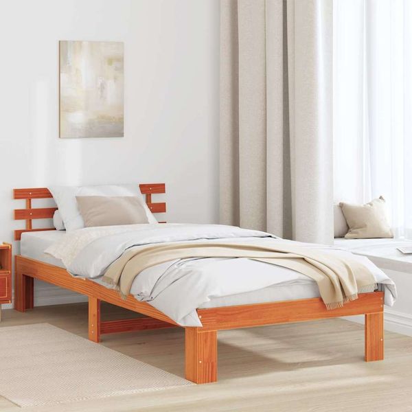 vidaXL Bettrahmen Wachsbraun 80 x 200 cm Massives Kiefernholz 872631