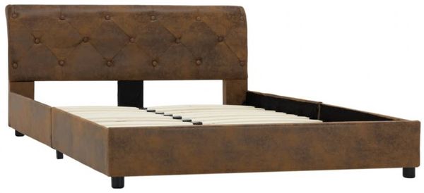 vidaXL Bettgestell Braun Wildleder-Optik 120 × 200 cm [284890] Bild 3