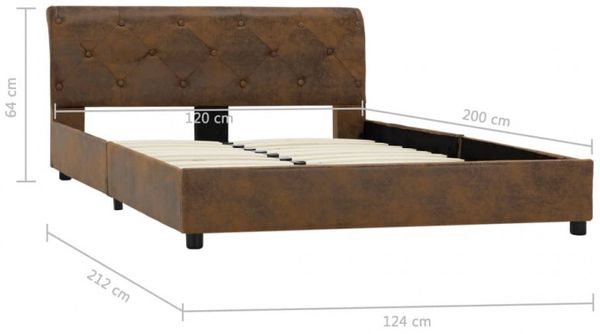 vidaXL Bettgestell Braun Wildleder-Optik 120 × 200 cm [284890] Bild 12