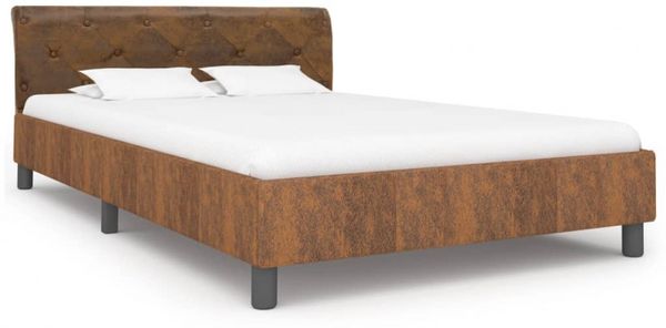 vidaXL Bettgestell Braun Wildleder-Optik 120 × 200 cm [284890] Bild 2
