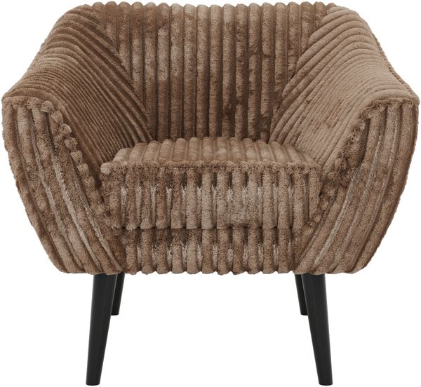 Polstersessel PIRS 1 skandinavischer Design 1-Sitzer, Sessel mit Wellenfederung, schwarze Füße, Einzelsessel, Hoher Sitzkomfort - Braun Cord Bild 7