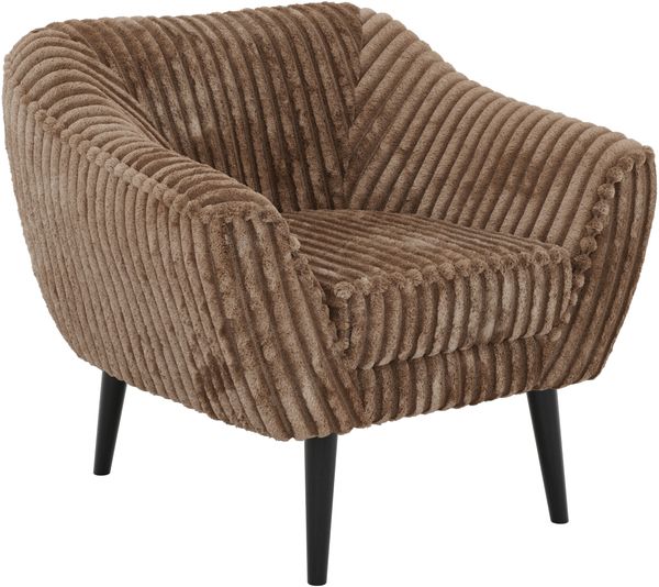 Polstersessel PIRS 1 skandinavischer Design 1-Sitzer, Sessel mit Wellenfederung, schwarze Füße, Einzelsessel, Hoher Sitzkomfort - Braun Cord Bild 8