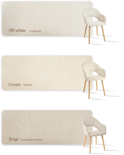 GOEURVANT 1316 Esszimmerstühle 2er-Set, Webstoff - Beige Bild 10