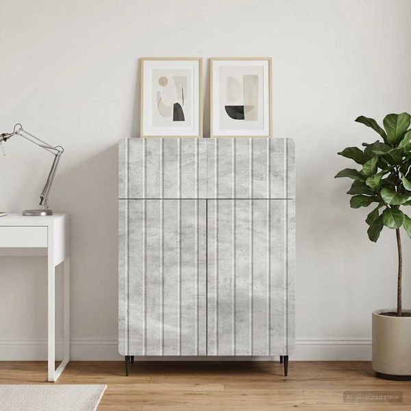 vidaXL Sideboard Betongrau 66 x 34,5 x 92 cm Holzwerkstoff 894408