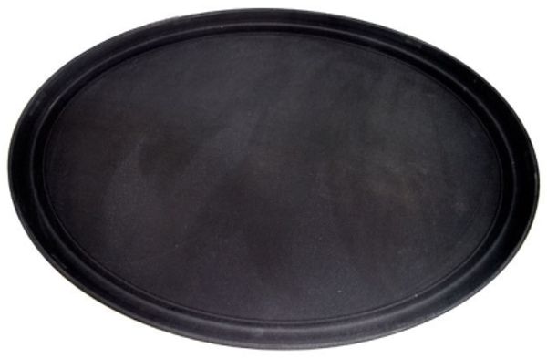 Serviertablett Ø40 5 cm rutschfestes Polyester schwarz Stk