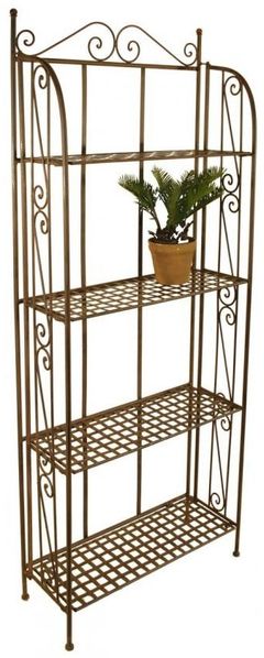 Regal Eisenregal MARIELLA klappbar dunkelbraun lackiert, Landhausstil