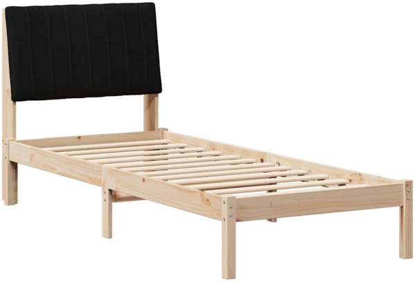 vidaXL Bettrahmen mit Kopfteil Braun 80 x 200 cm Massives Kiefernholz 878921 Bild 1