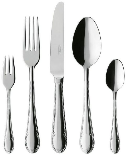 Villeroy & Boch – Mademoiselle Tafelbesteck 30 Teilig, 6 Personen, Spülmaschinenfest, Rostfrei, Besteck, Besteckset, Essbesteck, Messer Gabel Löffel, Cutlery Set, Edelstahl