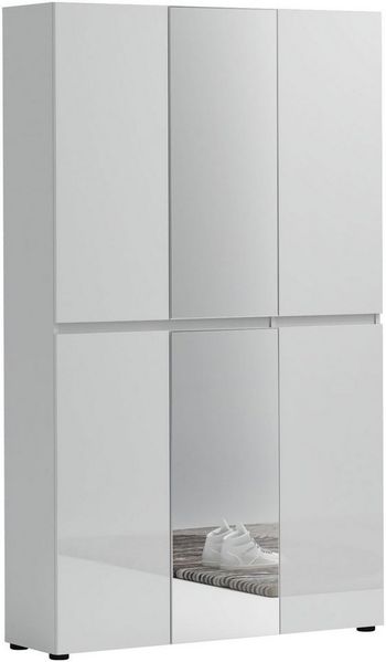 INOSIGN Schuhschrank Mister,Schuhkommode,Schuhmöbel,Schuhablage,Schuhregal Breite 120 cm, Höhe 200 cm, Tiefe 34 cm, 6 Türen, 24 Fächer, 2 Spiegel