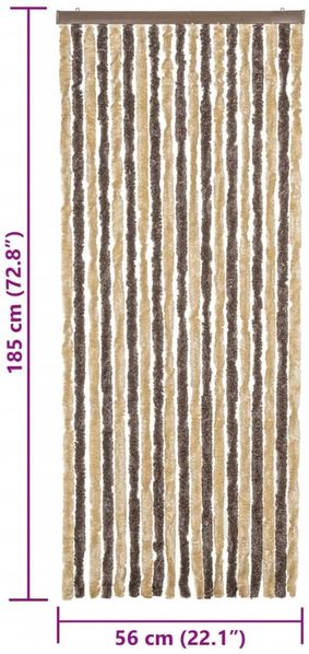 vidaXL Fliegenvorhang Dunkelbraun und Beige 56x185 cm Chenille 377353 Bild 7
