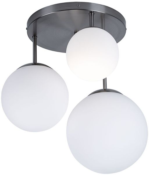 RGB LED Deckenleuchte mit drei Glaskugel-Lampenschirmen JOEL