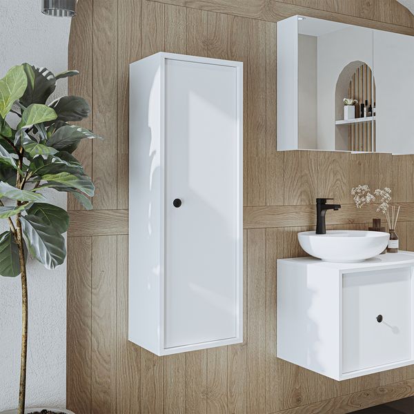 Roomart GUSTO-II-120 Badmöbel - nur Hochschrank - H 110 x B 30 x T 35 cm • Weiß