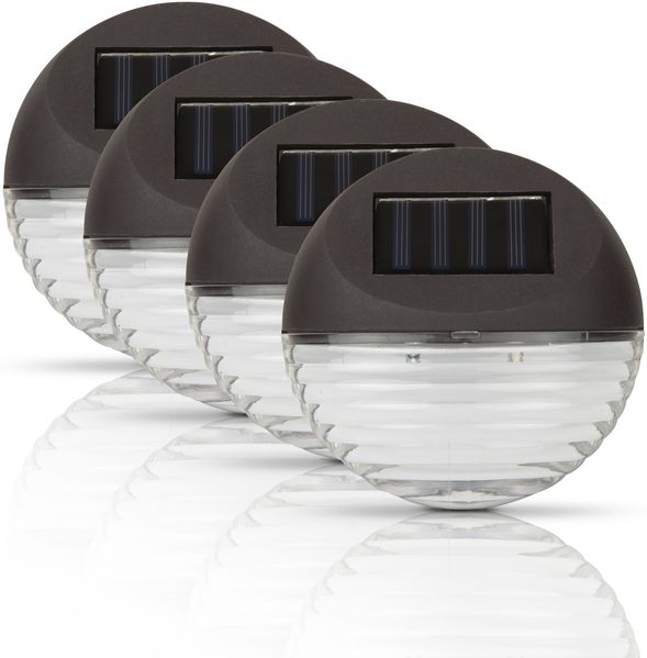 LED Strahler 11cm Ø für Außen, Zaunlicht mit 2 LEDs, energiesparende Wandleuchte, Witterungsbeständig und Spritzwassergeschützt 2er-8er Pack