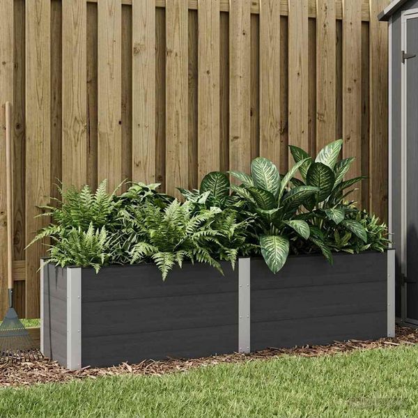 vidaXL Hochbeet Schwarz 200 x 50 x 54 cm 42038984