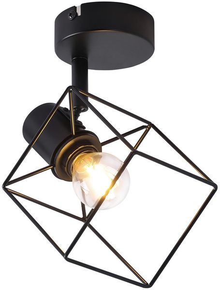 ZMH Schwarzer Deckenstrahler E14 350° Verstellbare Deckenlampe Vintage Metall Wohnzimmer