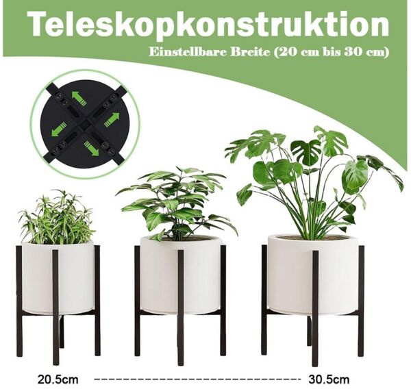TUWENA Blumenständer Blumenständer Verstellbarer, Pflanzenständer Metall, Blumenhocker, Schwerlast-Halterungsgestell mit Tabletts für verschiedene Topfgrößen