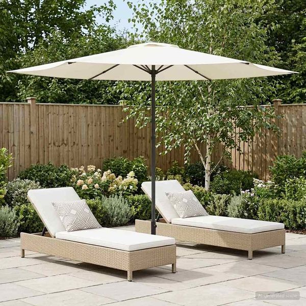 vidaXL Gartensonnenschirm 300 x 300 cm Polyester Rechtwinklig Creme 42036195