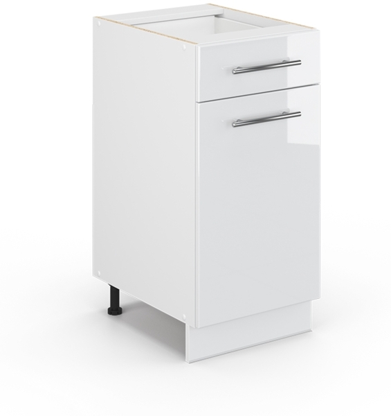 Midischrank Fame-Line Weiß Hochglanz 40 x 82 cm ohne Arbeitsplatte Vicco