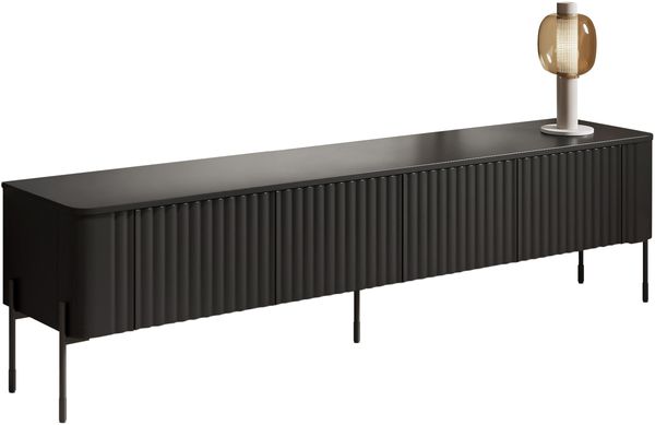 TV-Lowboard Veralli 190 (Farbe: Schwarz)
