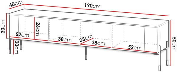 TV-Lowboard Veralli 190 (Farbe: Schwarz) Bild 4