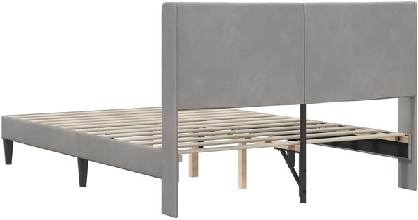 vidaXL Bettrahmen mit Kopfteil Hellgrau 140 x 200 cm Samt 42027509 Bild 6
