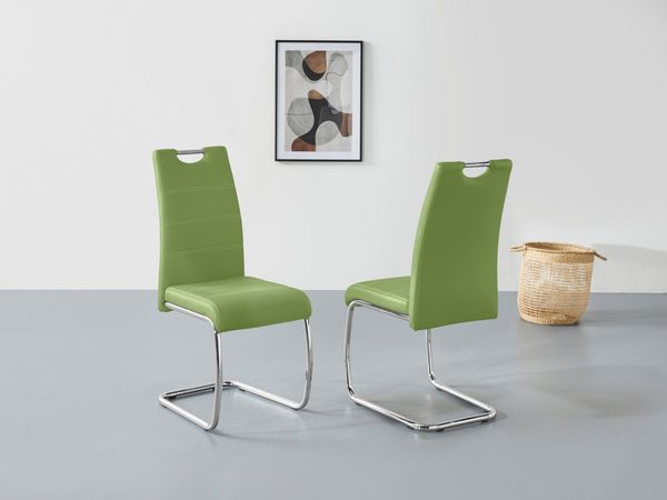 2er-Set 'Flora' Schwingstuhl, apfelgrün, Kunstleder