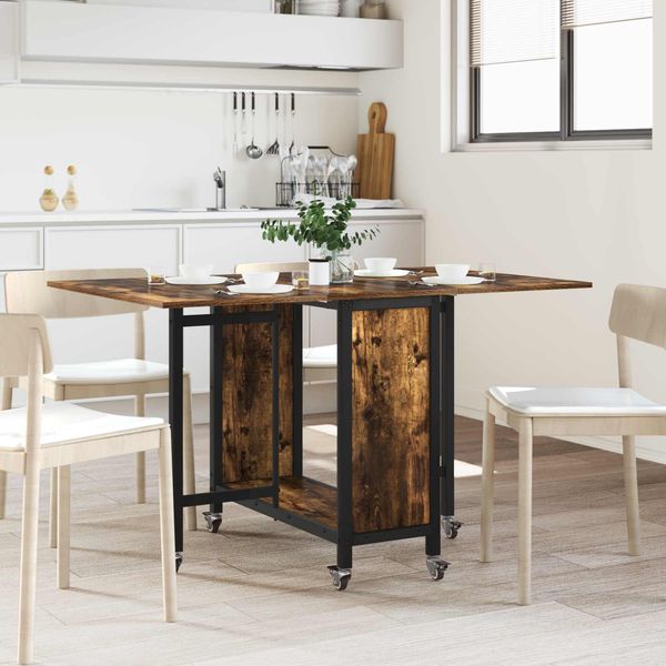 vidaXL Faltbarer Esstisch mit Rollen 130 x 80 x 76,5 cm Stahl PB 8006045