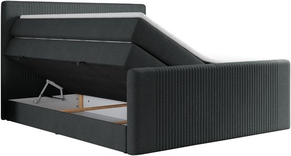 Boxspringbett KING DOREN, mit zwei Bettkästen und einer Multipocket-Matratze - 180x200 - Dunkelgrau Stoff - H3 Bild 5