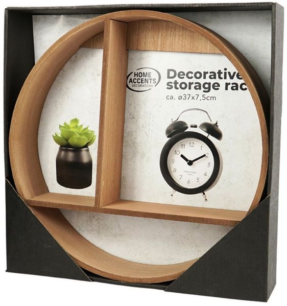 HTI-Living Wandregal Wandregal Ø 37 cm Holz Hellbraun, Stück 1-tlg, rundes Regal für die Wand