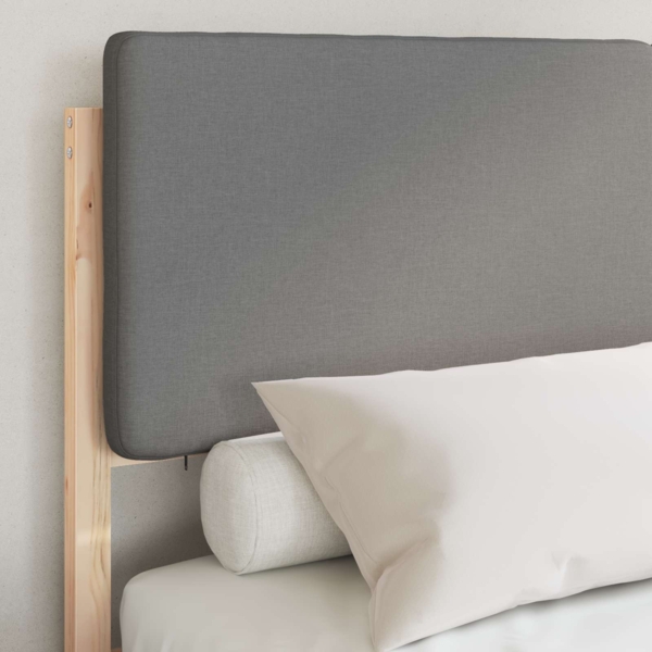 vidaXL Bettgestell mit gepolstertem Kopfteil Hellgrau 140 x 200 cm 3398159 Bild 2