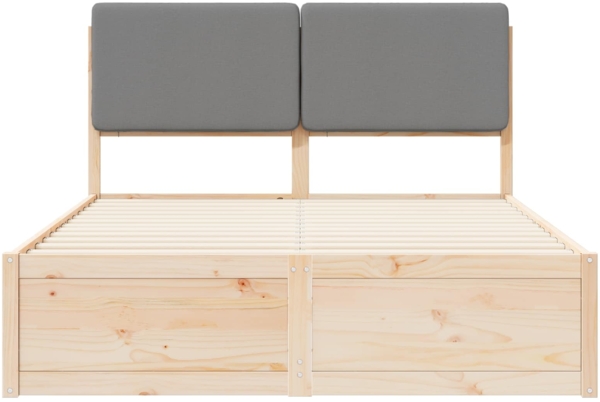 vidaXL Bettgestell mit gepolstertem Kopfteil Hellgrau 140 x 200 cm 3398159 Bild 4