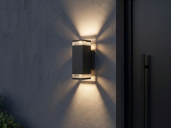 Up and Down LED Außenwandleuchte Aluminium Schwarz, Höhe 23cm