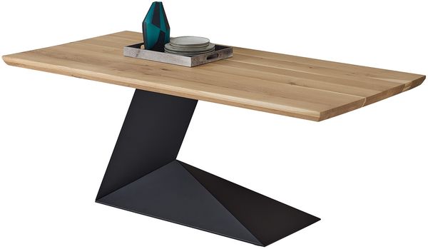 Esstisch >Alan< in Eiche massiv, schwarz - 200x76x100 (BxHxT)