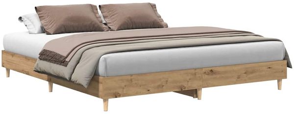 Doppelbett, Bettgestell Modernen ohne Matratze Artisan-Eiche 180x200cm Holzwerkstoff d1764e