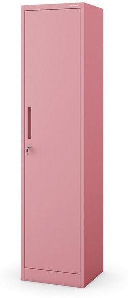 Jan Nowak Aktenschrank Büroschrank Metallschrank Aufbewahrungsschrank 4 Fachböden Flügeltür Pulverbeschichtung Metall 185 x 45 x 40 cm (Rosa)