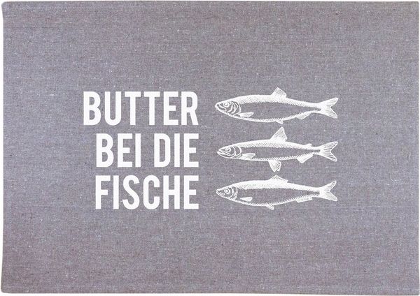 Bow & Hummingbird Platzset Tischset Butter bei die Fische, aus recycelter Baumwolle
