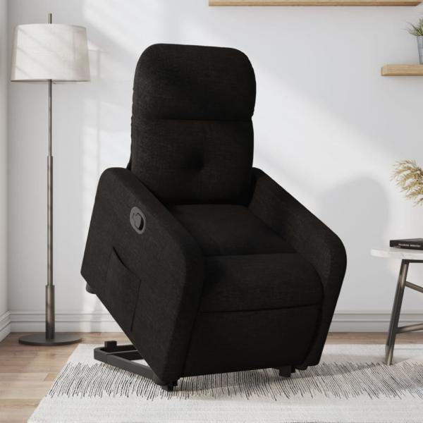 vidaXL Relaxsessel mit Aufstehhilfe Schwarz Stoff 3206797