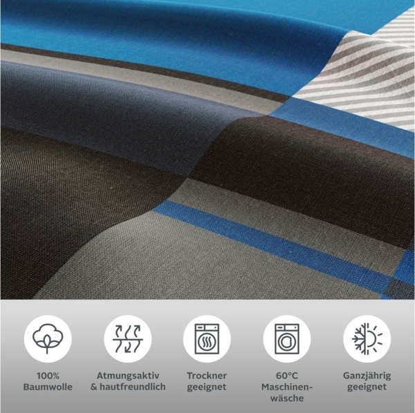 my home Bettwäsche NINA, in verschiedenen Qualitäten, Linon, 2 teilig, in den Größen: 135x200 oder 155x220 cm Bild 3