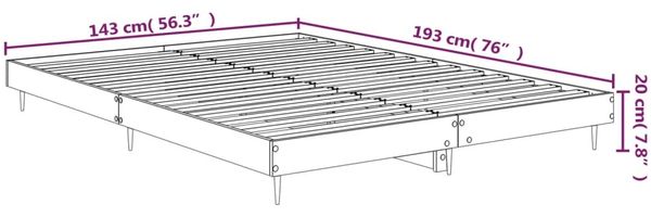 vidaXL Bettgestell Grau Sonoma 140x190 cm Holzwerkstoff 832283 Bild 10