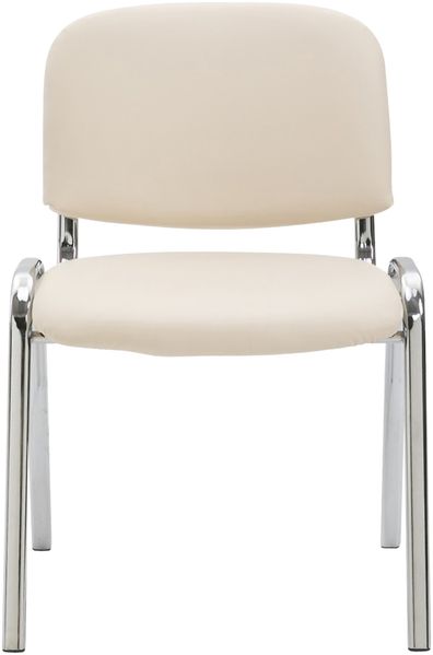 CLP Stuhl Ken Chrom Kunstleder stapelbar und mit modernem Design,creme Bild 3