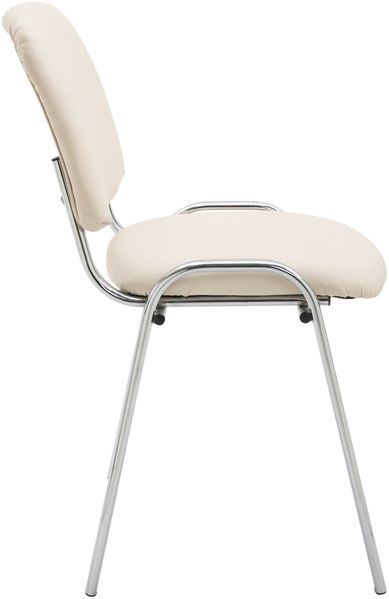 CLP Stuhl Ken Chrom Kunstleder stapelbar und mit modernem Design,creme Bild 4