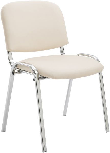 CLP Stuhl Ken Chrom Kunstleder stapelbar und mit modernem Design,creme