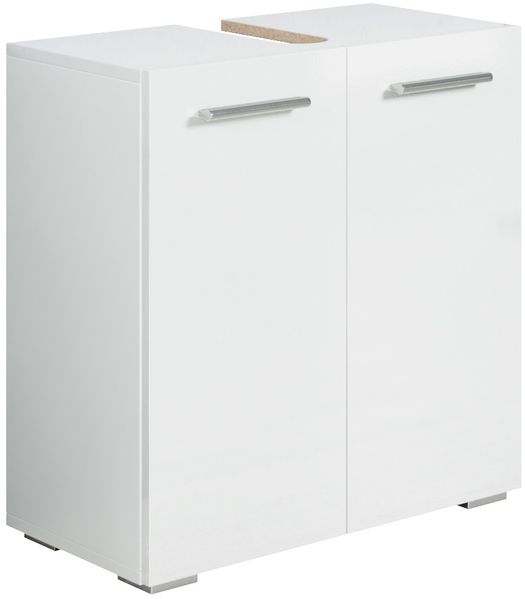 Badplaats Waschbeckenunterschrank Jupiter 60 x 30 cm Weiß Matt - Stehender Badezimmerschrank mit 2 Türen und Montagematerial