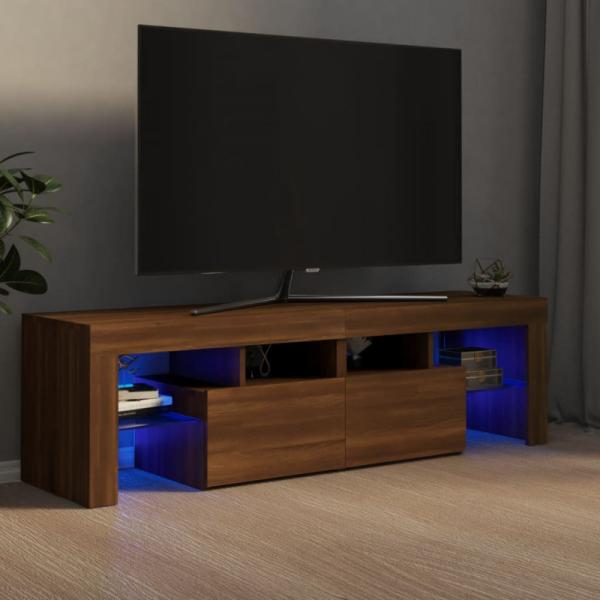 vidaXL TV-Schrank mit LED-Leuchten Braun Eichen-Optik 140 x 36,5 x 40 cm [822643]