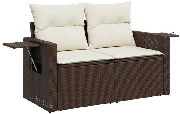 vidaXL 9-tlg. Garten-Sofagarnitur mit Kissen Braun Poly Rattan 3220602 Bild 6