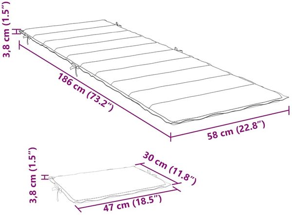 vidaXL Sonnenliegen-Auflage Taupe 186x58x4 cm Oxford-Gewebe 314166 Bild 11