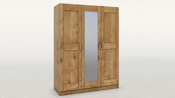 Kleiderschrank TONI 3S in Wildeiche 3-türig mit Spiegel 152 cm