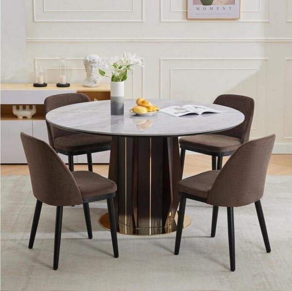 GarveeMore Esszimmerstuhl SET 2/4/6 Leinen Stoff Holzbeine,modern & gepolstert (6 St), für Küche, Esszimmer & Büro